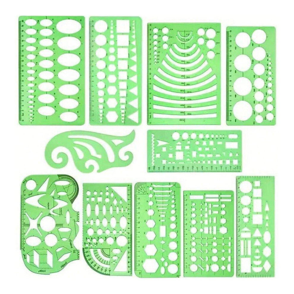 Multipurpose Geometric Drawing Templates Stencils Clear 7751000397562