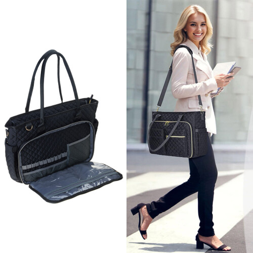Lehrer-Tragetasche, Arbeits-Laptoptasche mit großem-Schwarz 2