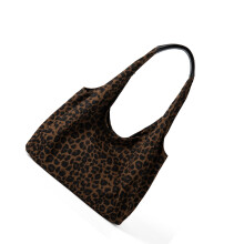 Casual schoudertas voor dames, handtas met luipaardprint,-bruin