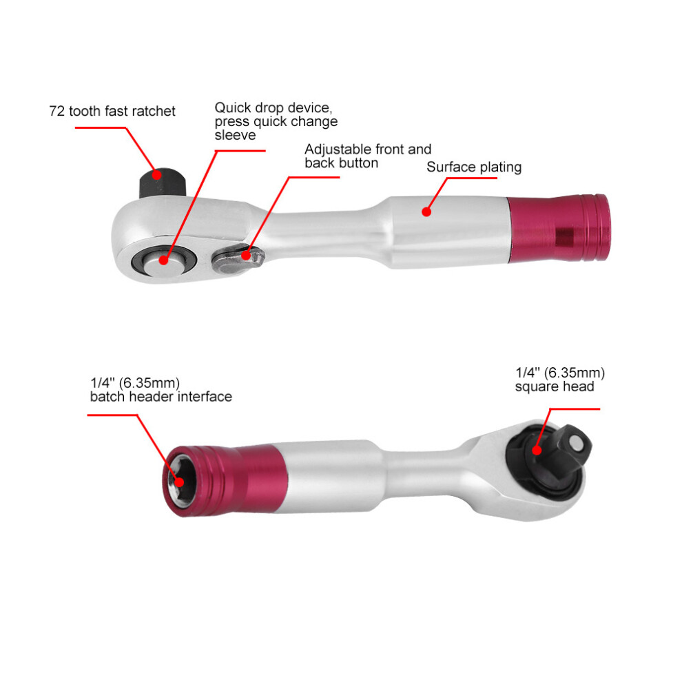 85Mm Ratchet Wrench Kit 1/4 Inch Cr-V For Narrow Spaces & Easy Repair 8791362737377