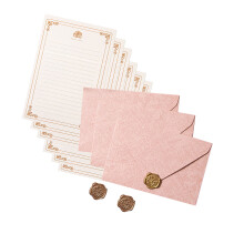 6Pcs Writting Paper Letter Set with 3 Matching Envelopes-pink1