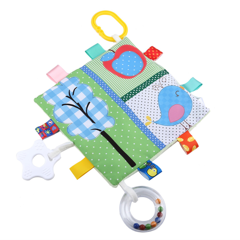 Baby Cartoon Plush Towel Toy with Teething Pacifier and Built-In Ring
