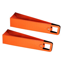 2Pcs Elegant Leather Wine Bottle Carriers Reusable Bag-orange