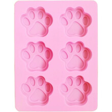 Moldes de silicona con forma de huella de perro o oso, huella de pata de mascota con forma de hueso, reutilizables, aptos para horno, congelador y
