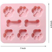 Hochwertige, glänzende Silikonform zum Basteln, antihaftbeschichtet, Eiswürfelform mit Hundepfotenabdruck, ideal für Gelee, Schokolade, Pudding,