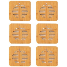 Tapete versátil para panelas quentes, suporte de bambu para pratos quentes, feito para durar com design antiderrapante, resistente ao calor e