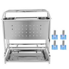 Organizador de parede para cozinha compacta com vários recipientes para condimentos em aço inoxidável, ideal para cozinhas pequenas (prateado).
