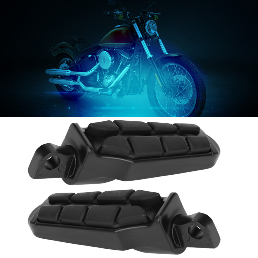 Motorcycle Footrest Pedals Pair Male Mount Tough Aluminum Sleek Finish Black 7901362741910