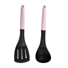 Ustensile de gătit antiaderente, spatulă din silicon, set de 2 bucăți, mâner ergonomic din lemn, sigur pentru toate tipurile de vase, rezistent