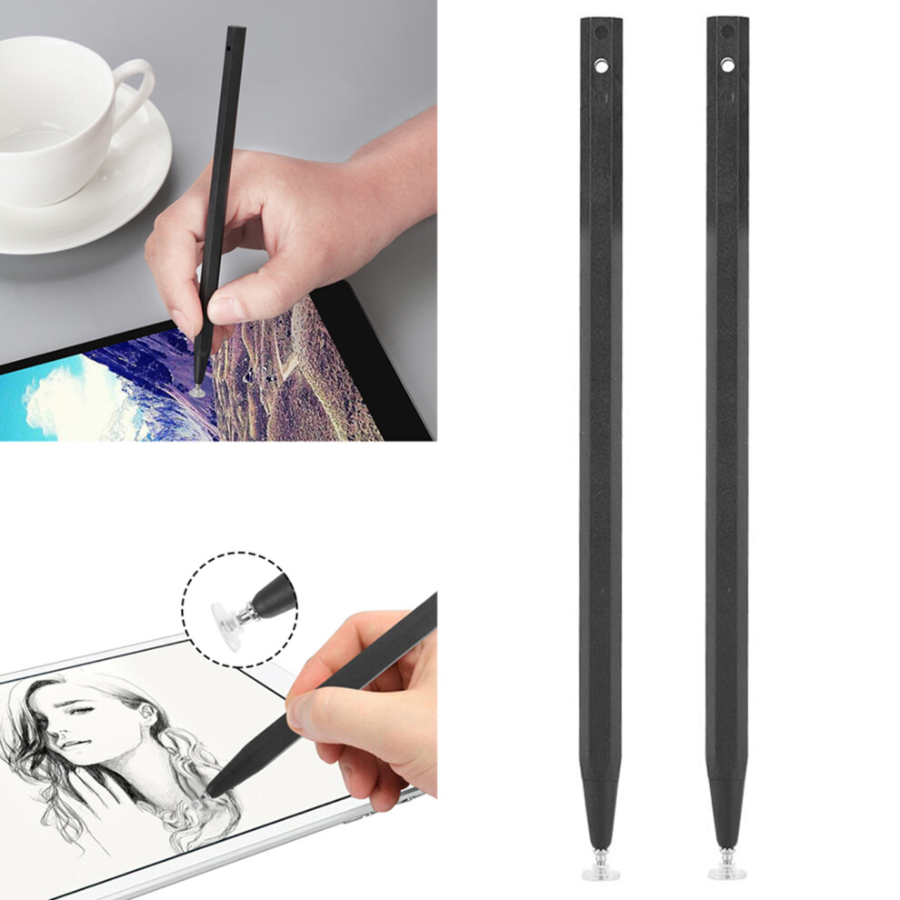 2Pcs Precision Capacitive Touch Stylus For Phones & Tablets Black 4061362743437