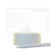 (B) Erasable Acrylic Calendar Monthly Calendar Planner Desk LED Night Light with Holder Stand Marker Pen Included Multicolor