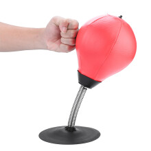 Boxing Speed Ball Desktop PU Punching Stress Relief Adult Sport Training (Red)