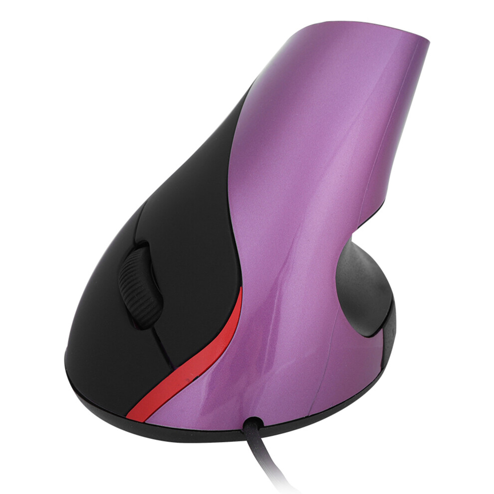 1600Dpi Usb Vertical Wired Mouse Ergonomic Wrist Rest Purple 9301362744900
