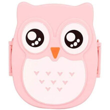 Schattige uilenlunchbox, draagbare lunchbox, valbestendige randen voor extra stevigheid, compact en draagbaar voor lunchpauzes, gemakkelijk te openen