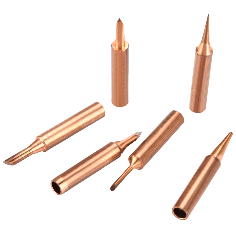 6Pcs Copper Iron Solder Tips For 936 Soldering Stations 9421362743939