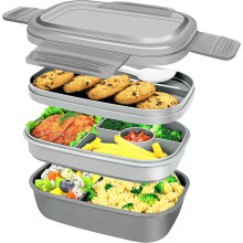 Lancheira Bento Box para Adultos, Design Moderno e Minimalista, Empilhável, Feita com Materiais de Qualidade Alimentar e Anel de Vedação em