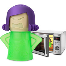 O limpador de micro-ondas Angry Mama limpa e desinfeta a vapor, é mais seguro, feito com materiais não tóxicos e resistentes ao calor, ideal para