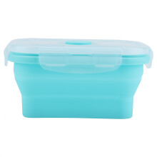 Recipientes plegables de silicona, reutilizables y libres de BPA para la preparación de comidas, almacenamiento portátil de alimentos (350 ml)