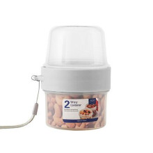 Recipiente para preparar comidas apto para microondas con doble compartimento, tarro portátil hermético para cereales, yogur y fruta. Su diseño de