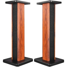 Speaker Stands Pair, Solid Wood Audio Supports For Surround Sound, Floor Or Shelf, 15 Cm (5.9 In), Yellow