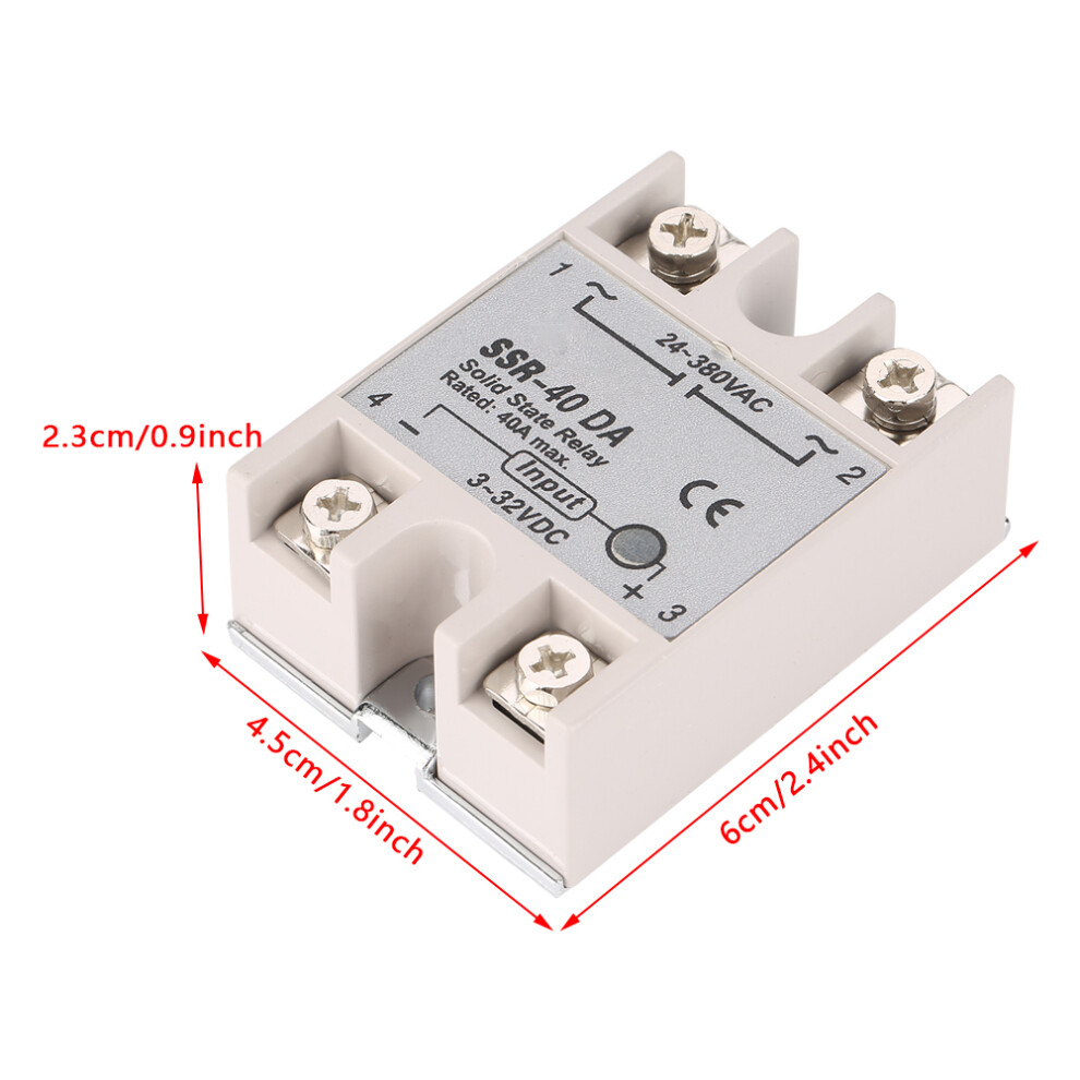Solid State Relay Ssr 40Da 40A Single Phase 3-32V Dc To 24-380V Ac 4651362746585