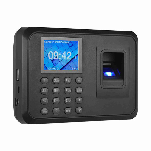 Biometric Fingerprint Attendance Machine 1000 IDs 2.4" LCD Black