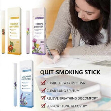 (Blue) Herbal Refreshing Energy Bar Air Freshener Pen Portable Aromatherapy Diffuser Pen Odor Remover For Clear Breathing Body Care