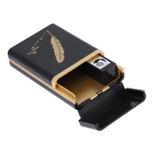 Tragische Zigarettenschachtel mit Mini-USB-Elektrischer Feuerstein – Goldener Feder