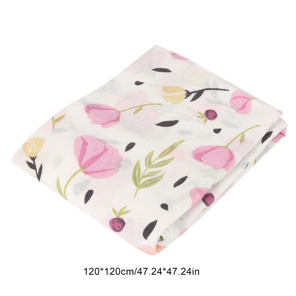 Versatile 120x120cm Baby Muslin Swaddle Blanket & Towel