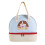 Lunch Bag with 2 Main Compartments Coolers Bag-Blue Grid 1