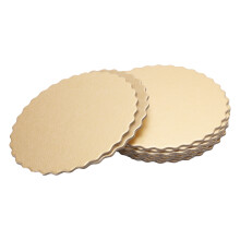 Elegant guld kagebundsfod Miljøvenlig genanvendelig stærk fødevaresikker pap dobbeltsidet design flad støtteplatform til cupcakes tærter bagning
