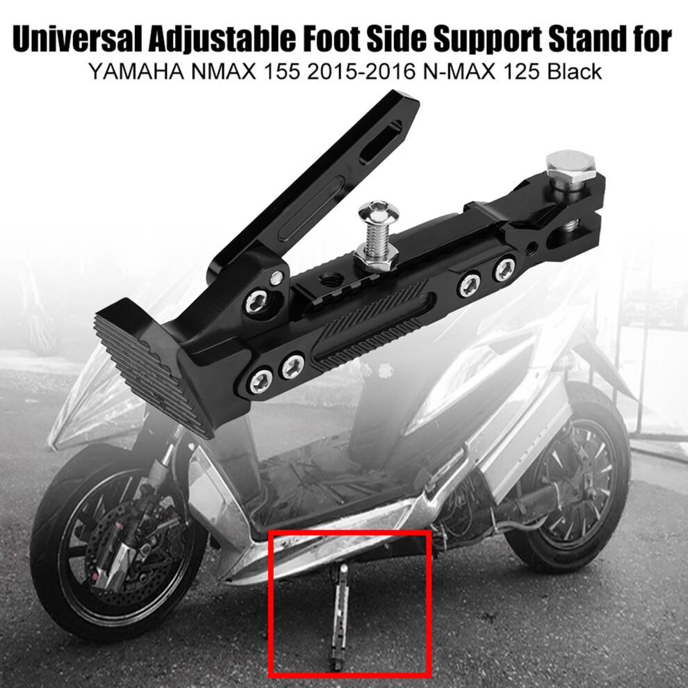 Nmax 155 & 125 Scooter Side Support Stand Adjustable Foot Rest Black 4641362751351