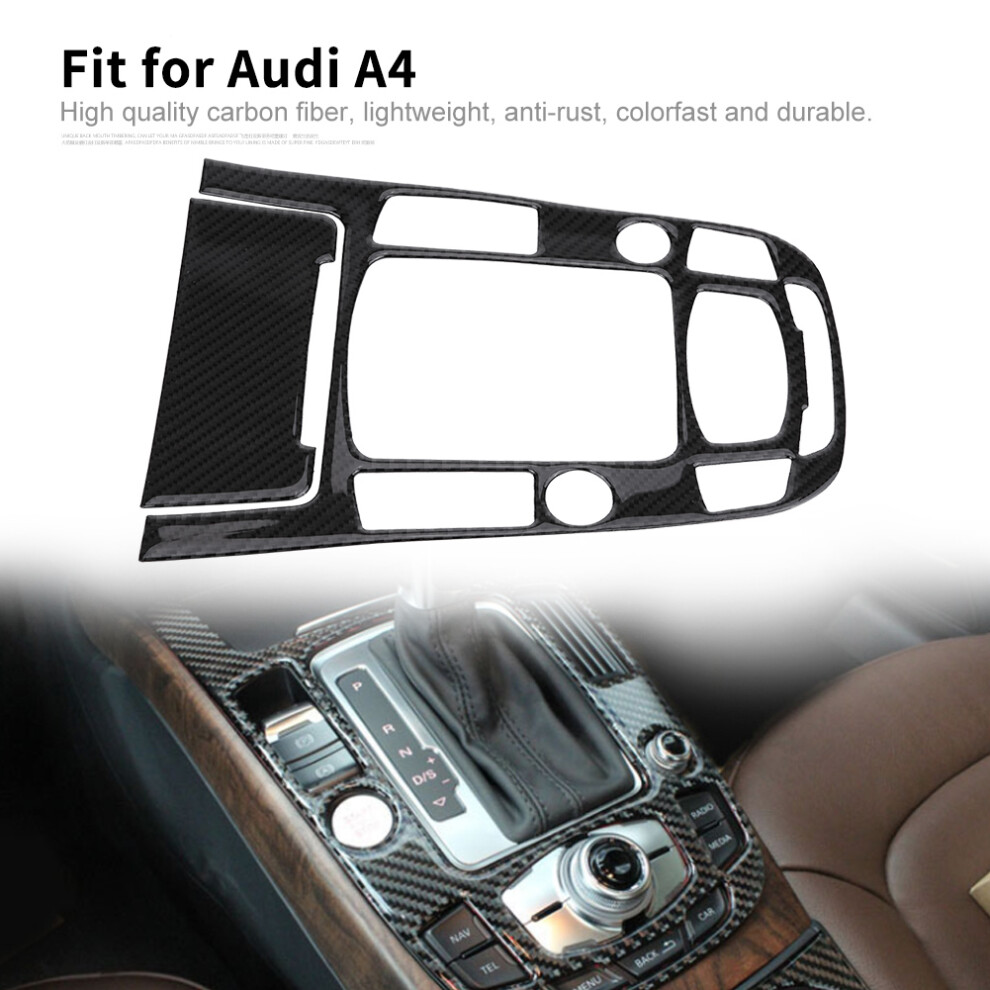 Carbon Fiber Center Console Gear Shift Cover For Audi A4 31X23.5cm 3621362749191