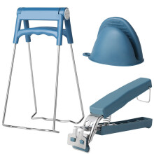 Rutschfestes, hitzebeständiges Schüsselclip-Set, Edelstahl-Topfplattenhalter für Mikrowelle und Backofen, komfortabler Griff, faltbar und