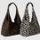 Women Casual Shoulder Bag Leopard Print Handbag Spacious-White 5