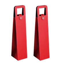Set of 2 Leather Wine Bags for Gifting at Weddings and-Red