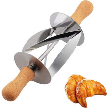 Accesorio de repostería duradero, cortador de croissants de acero inoxidable con mango no poroso, corte de masa sin esfuerzo para pasteles