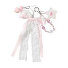 Mini Star Keychain With Acrylic Photo Holder And Ribbon-B