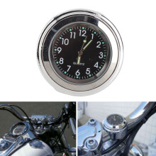 Motorradlenkeruhr 22-25mm Metallhalter Handgriff Zifferblatt Armbanduhr Schwarzes Zifferblatt