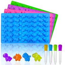 Moules à bonbons dinosaures, lot de 4, en silicone antiadhésif pour un démoulage facile, parfaits pour réaliser des bonbons gélifiés maison,