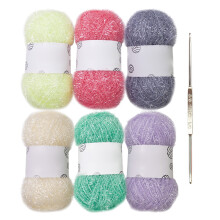 Scrubby Yarn Crochet Yarn Handmade Yarn Sparkles-Macaron color