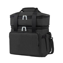 Multiple Compartment Insulated Coolers Hand Bag with-Black