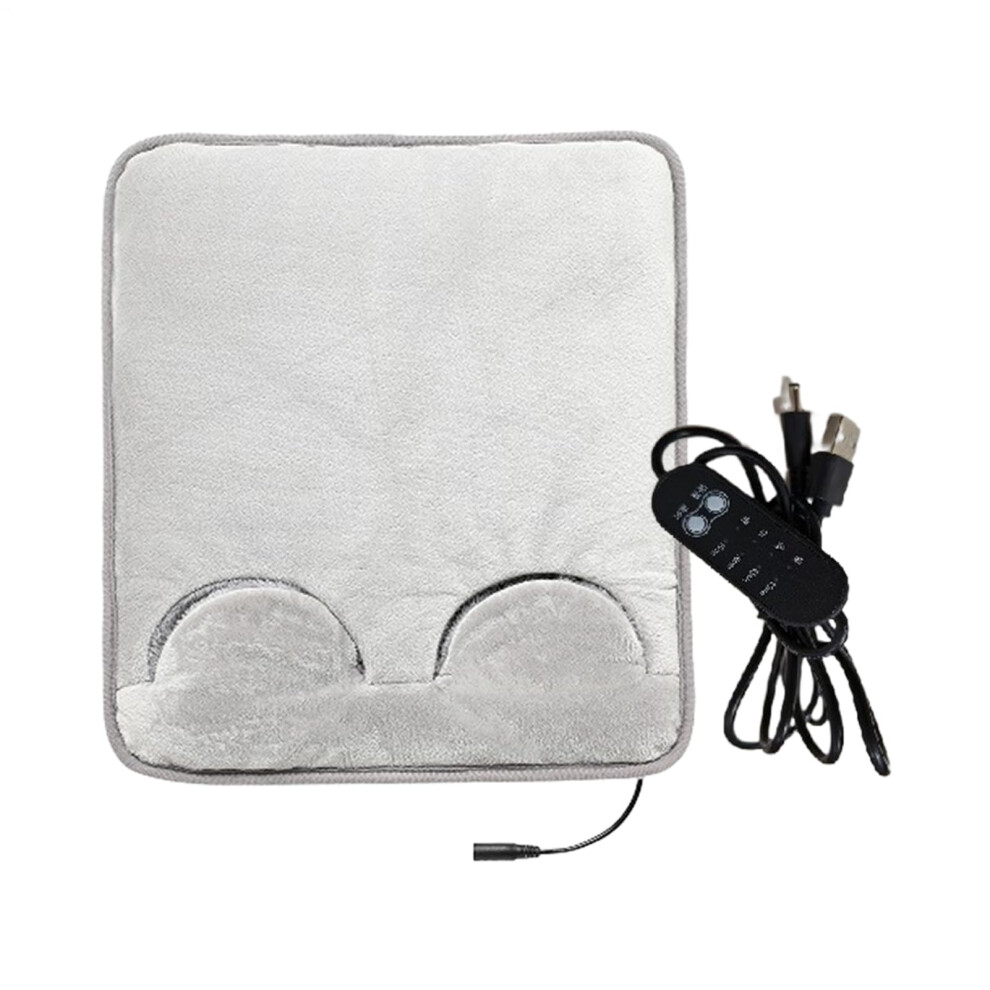 Heated Foot Warmer USB Powered Auto Shut Off Pad Ash Color For Home Office Dorm Winter Use