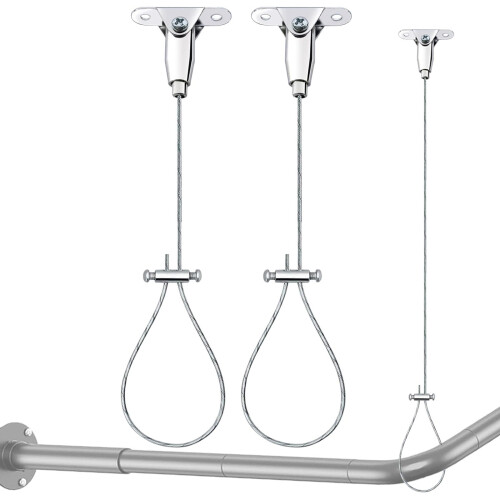 Stainless Steel Adjustable Shower Rod Support Systems Ceiling