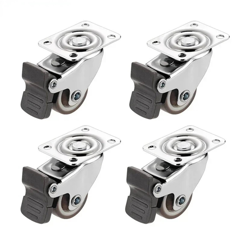 Castor Wheels 4 Pcs Furniture Caster 1Inch/2Inch Soft Rubber Universal Swivel With Brake For Platform Trolley 9067246856236