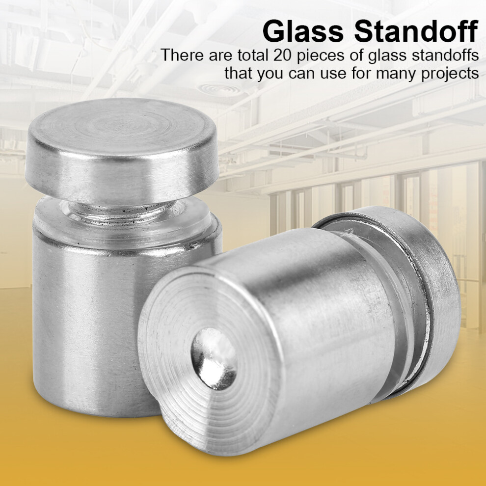 Stainless Steel Ss304 Glass Standoff 20Pcs M16 X 20Mm Sign Mounting Hardware 8431362755796