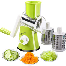 Efficiënte keukenmandoline met verwisselbare messen, roterende kaasrasp, antislip zuignapvoet, gemakkelijk schoon te maken, voor kaas, groenten en
