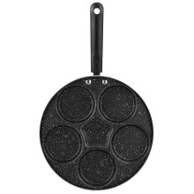 Granite Non-Stick Frying Pan, Multi-Hole Pancake and Omelette Maker, Nonstick 4-Cup Egg Pan for Home Hotel Restaurant Kitchens, Durable Riveted Handle
