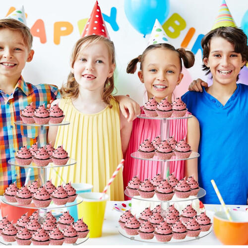 Βάση για Cupcakes Tier, Ανθεκτικό Ακρυλικό, Διαφανής Πύργος για Cupcakes, Εγγύηση 1