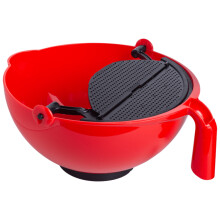 Accesorios de cocina sin BPA, utensilios para hornear en microondas, escurridor de ollas con asa y espátula incorporada, diseñado como tazón para